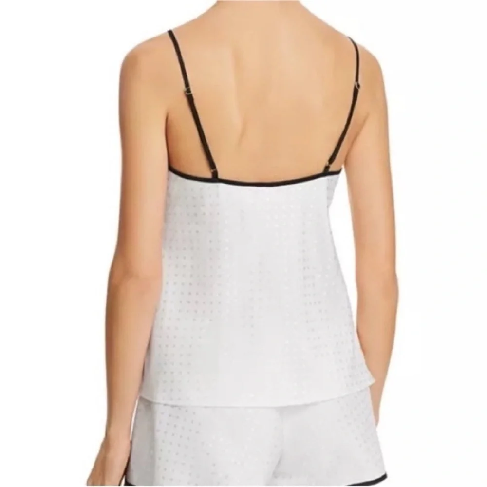 Kate Spade White Pajama Set with Black Trim
